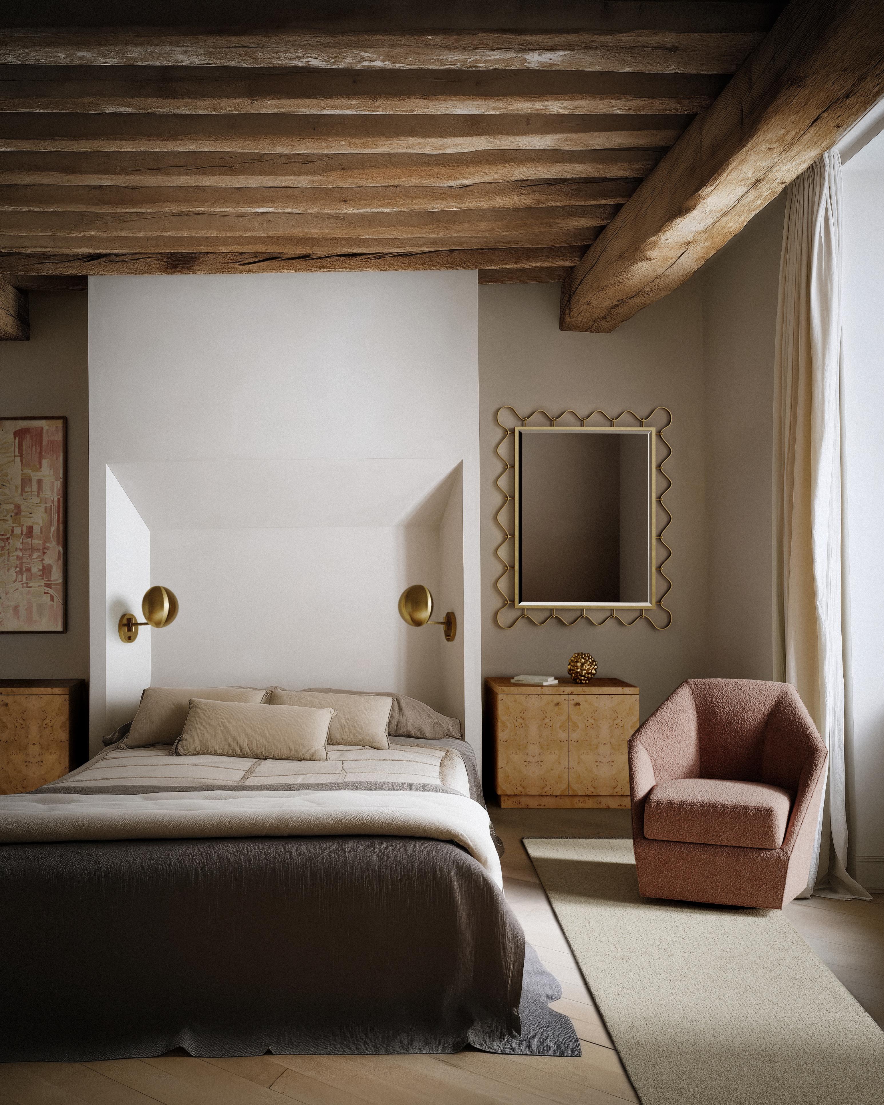 La mesilla de noche Lemieux Et Cie Avenir de Mappa Burl tiene un diseño discreto, con una silueta elegante y materiales lujosos. Fabricada con madera natural de Mappa, sus tonos cálidos y su veteado orgánico crean un efecto visual impactante.