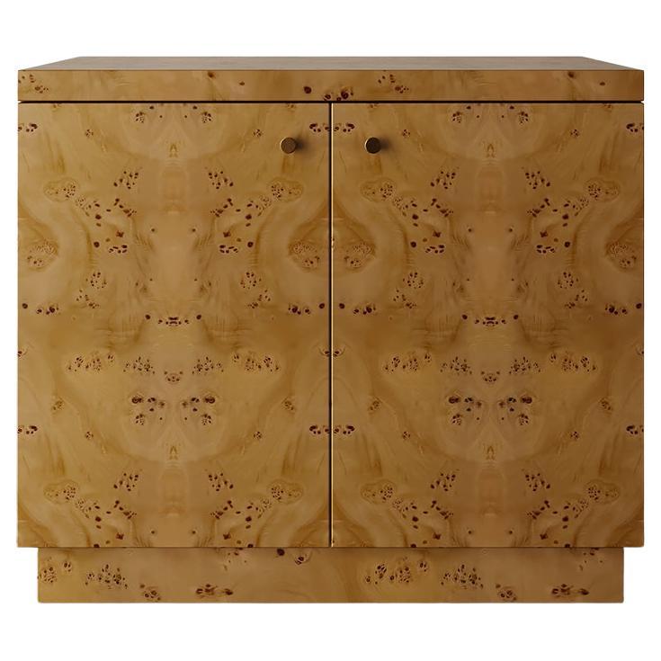 "Avenir Nightstand" Natural Mappa Burl Cabinet by Christiane Lemieux