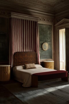 "Avenir" Walnut Burl Wood Platform King Bed by Christiane Lemieux