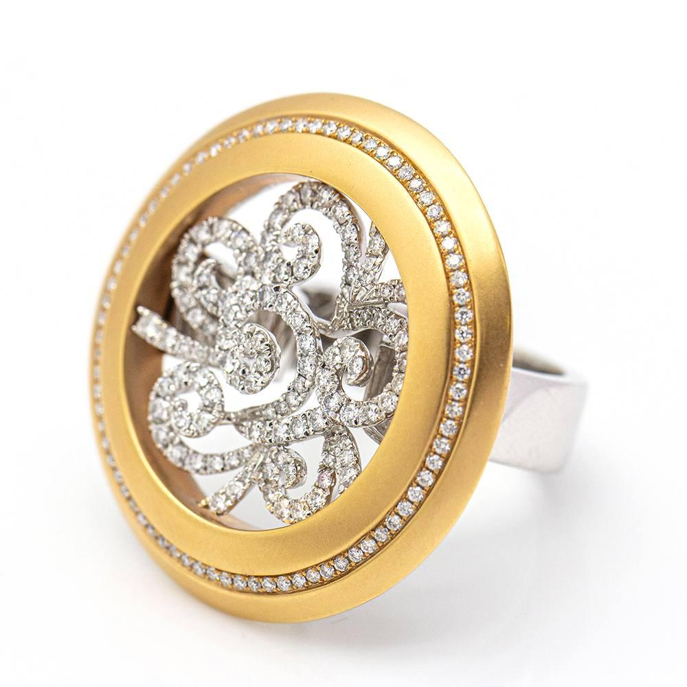AVENNE Ring in Bicolour Gold and Diamonds. For Sale 3