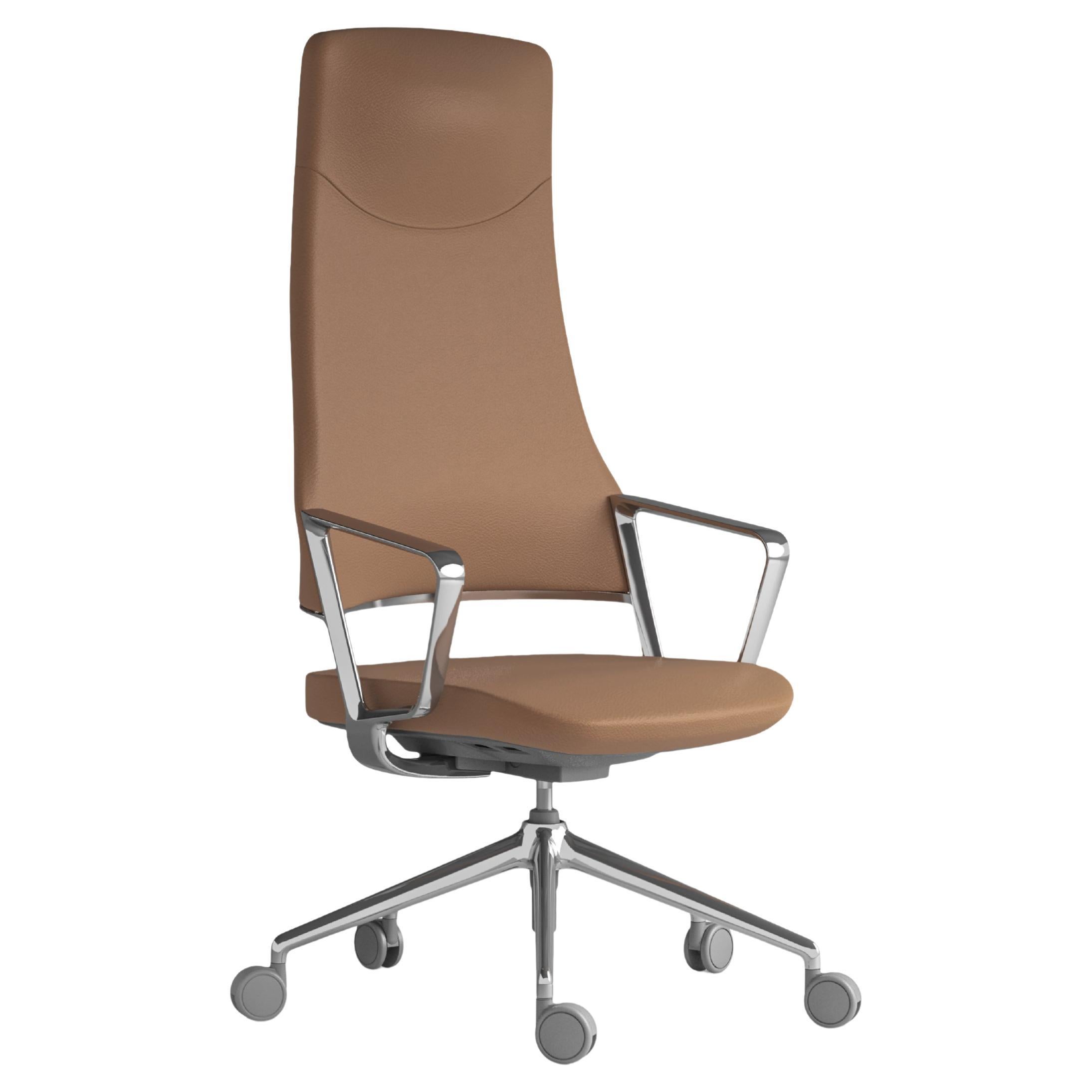 Sillón con Respaldo Alto Aventador de Aluminio y Piel by Quinti Sedute