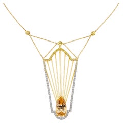 Aventina-Spencer, 10.00 Carat Imperial Topaz, Fancy Diamond, Sapphire Necklace