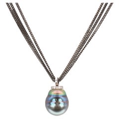 Aventina-Spencer, Conscious Circled Tahitian Pearl, Diamond and 18k Gold Pendant