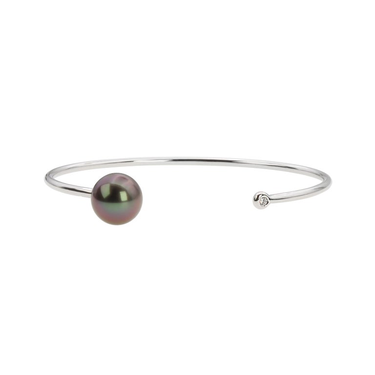Marc´Harit, 'Cosmo' Tahitian Pearl, Diamond and 18k Gold Bangle For ...