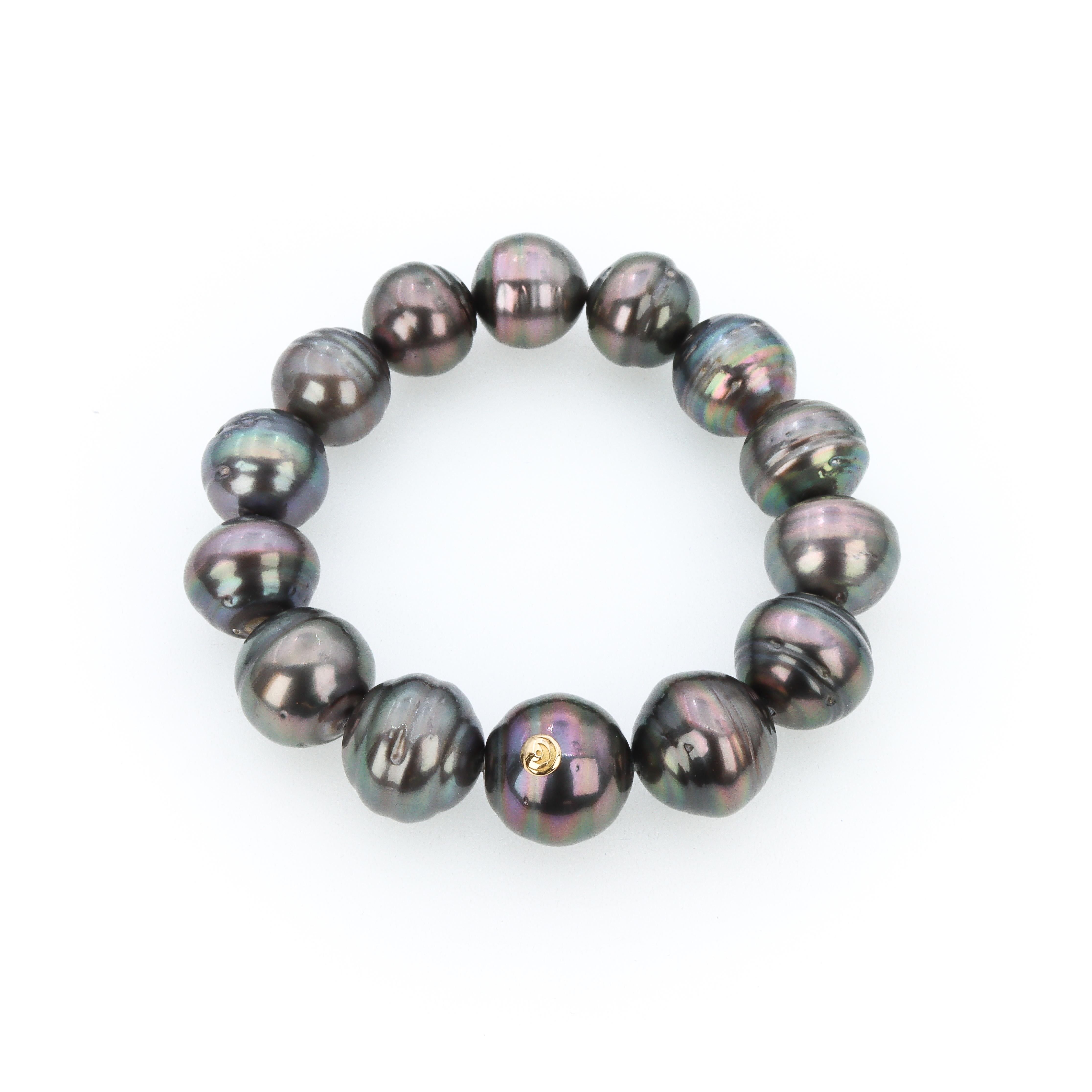 Contemporary Aventina-Spencer / Marc'harit Conscious Circled Tahitian Pearl Bracelet For Sale