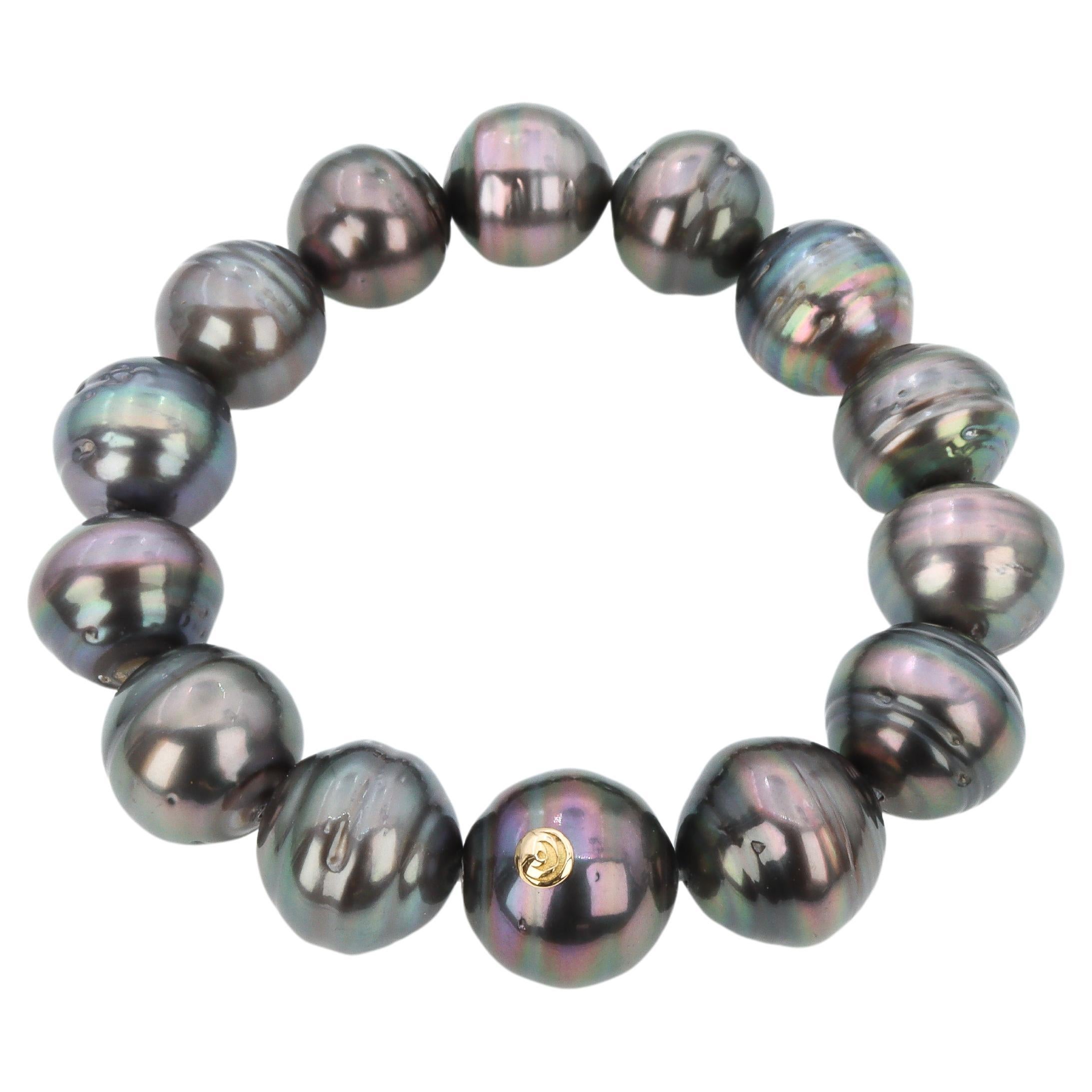 Aventina-Spencer / Marc'harit Conscious Circled Tahitian Pearl Bracelet For Sale