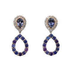 Aventina-Spencer, Natural Colour Change Sapphire, Diamond and Spinel Earrings