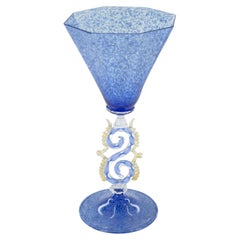 Aventurine and Gold Serpent Goblet, Murano, Italy, Circa 1960s