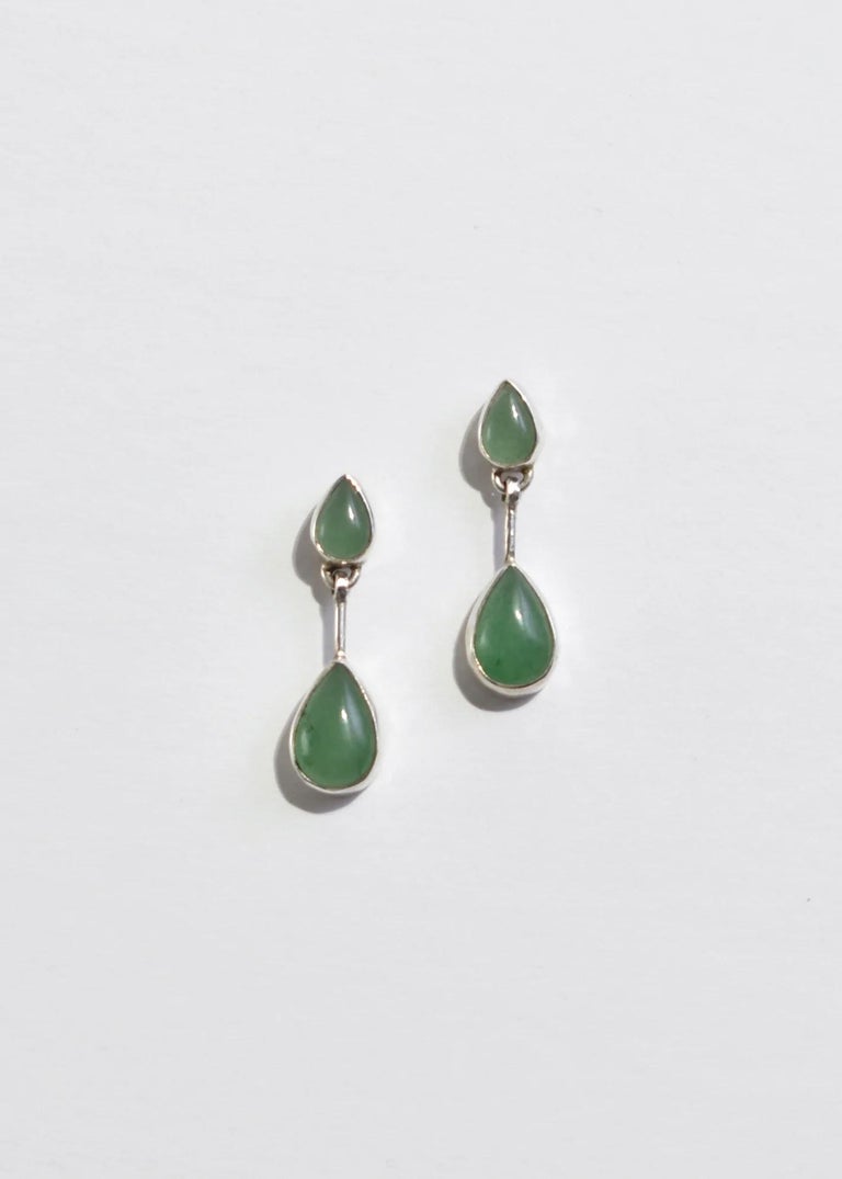 Gemstone Bar Drop Earrings Aventurine