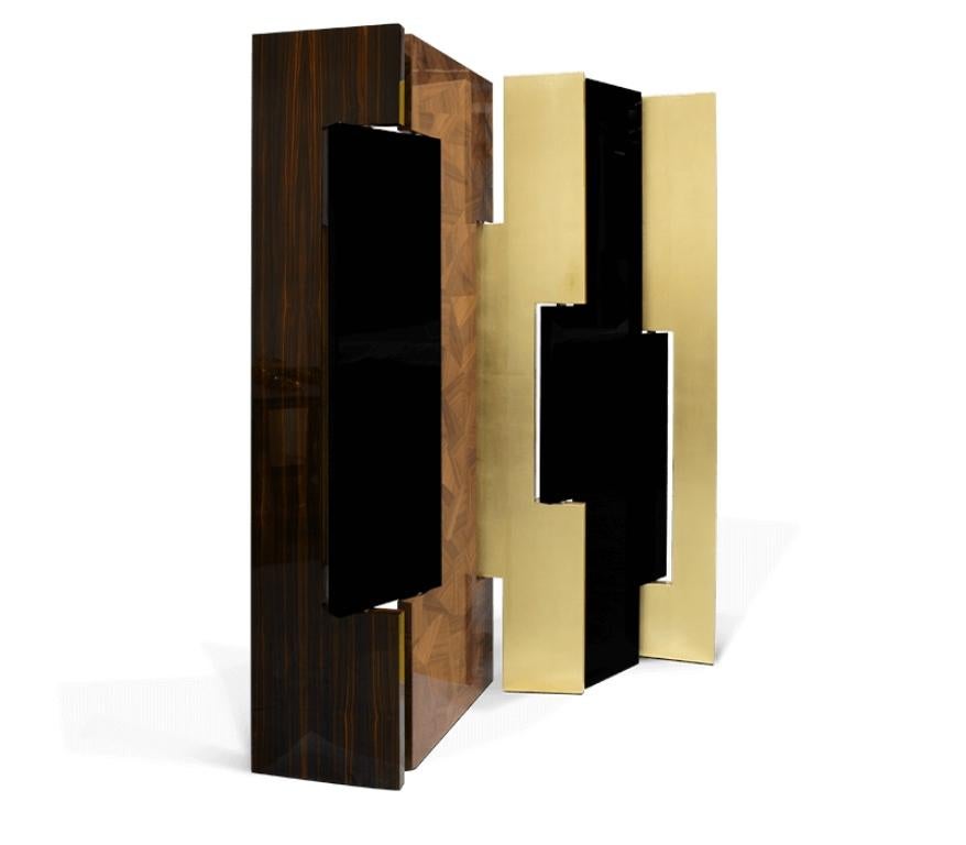 Avenue Folding Screen in Gold Leaf By Boca do Lobo For Sale