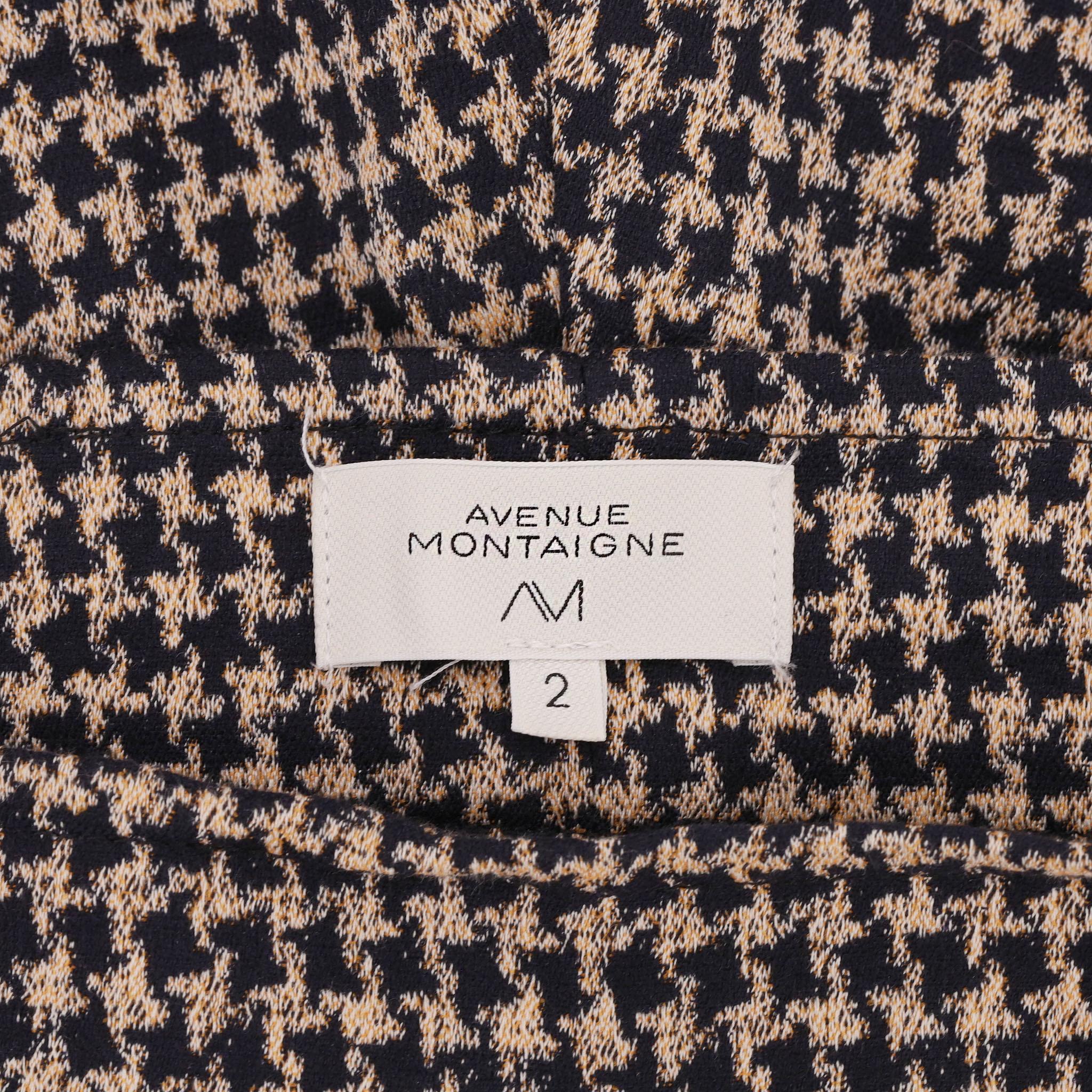 De las mujeres Avenue Montaigne Pantalones de mezcla de algodón con estampado de pata de gallo en venta