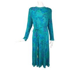 Averardo Bessi Beautiful Blue Silk Print Dress & Belt