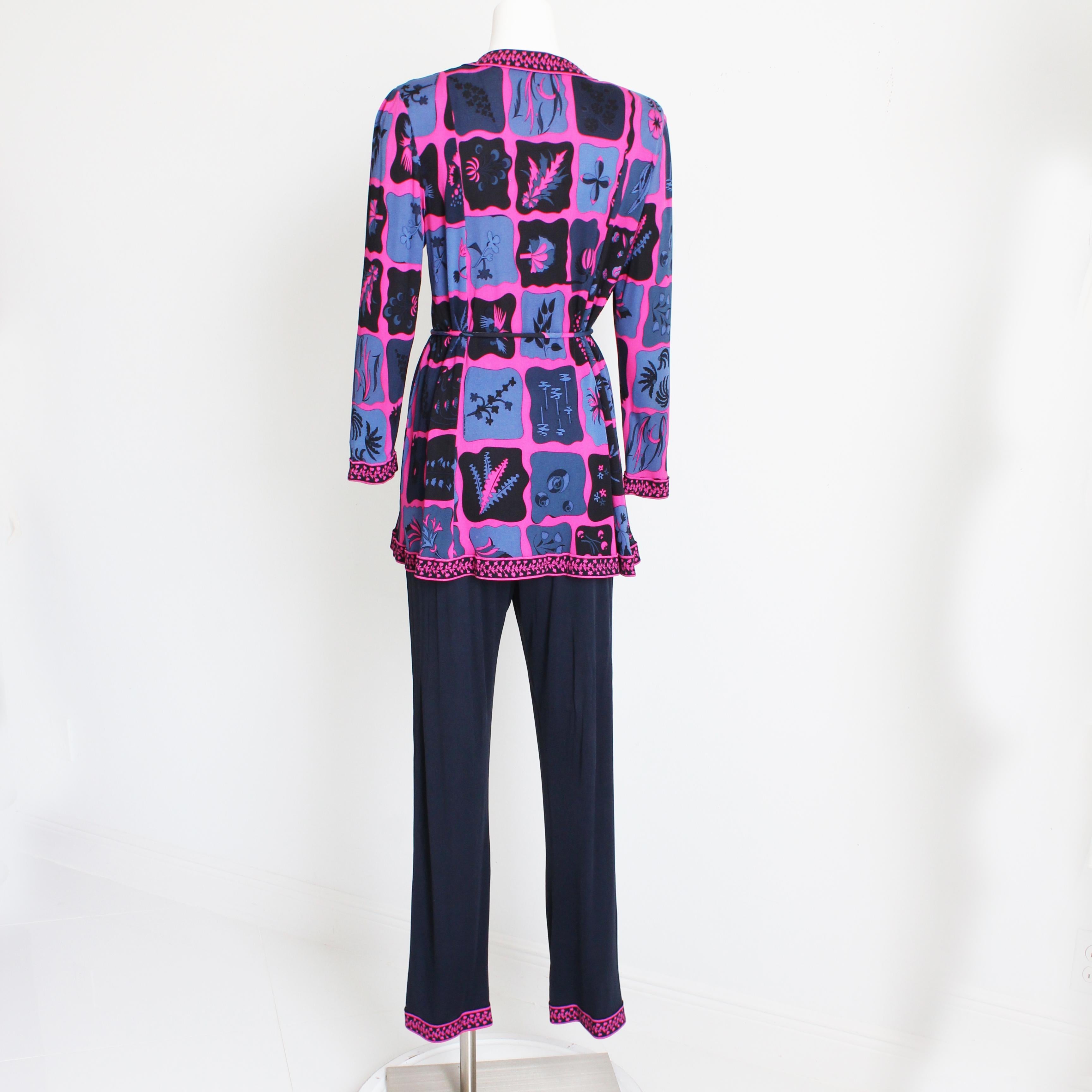Averardo Bessi, tailleur, pantalon et ceinture 3 pièces, imprimé floral en jersey de soie, taille 44, rare, années 90 en vente 2