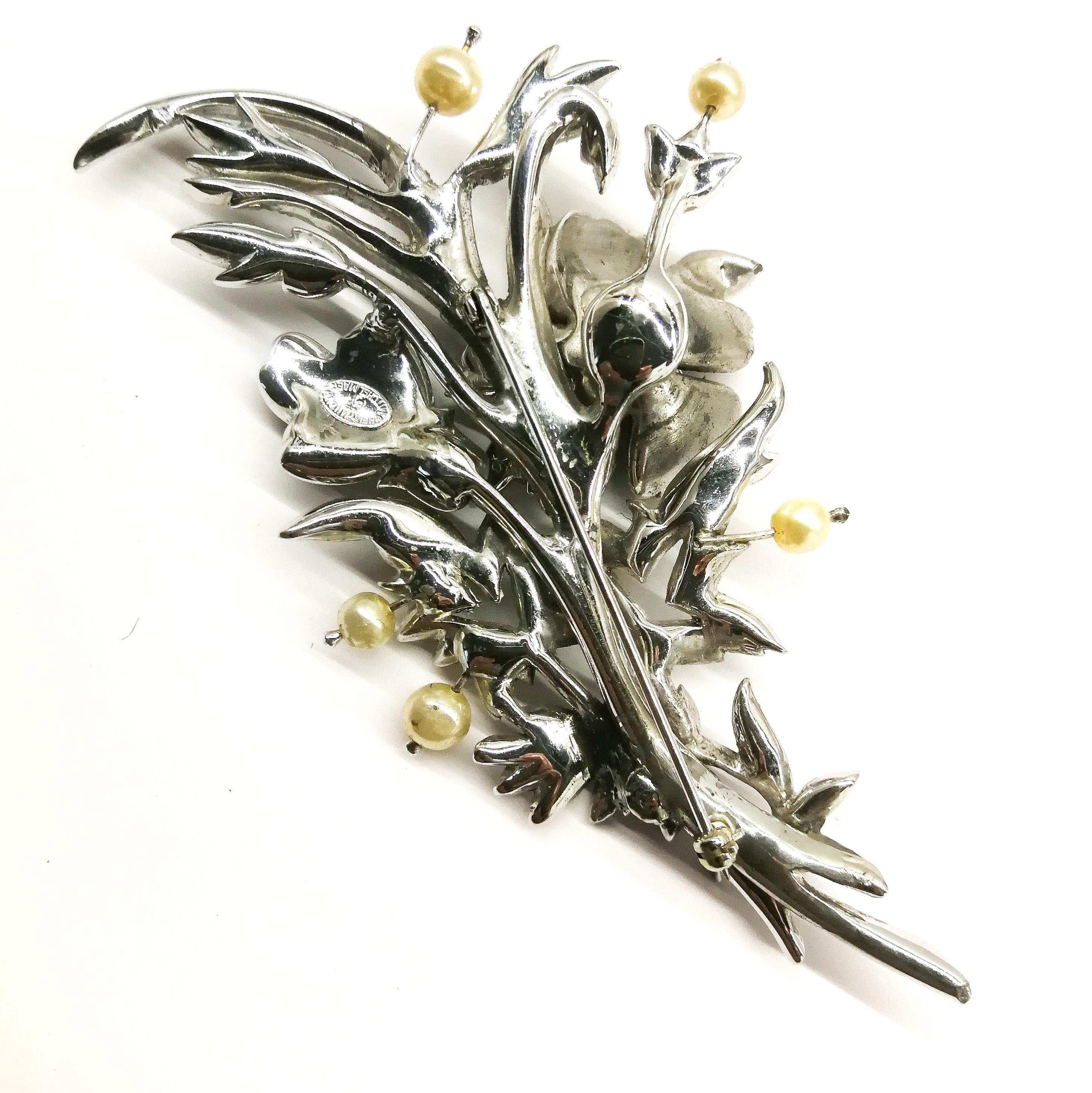 Avery large clear paste 'en tremblant' brooch, Christian Dior/Mitchel Maer c1954 For Sale 3