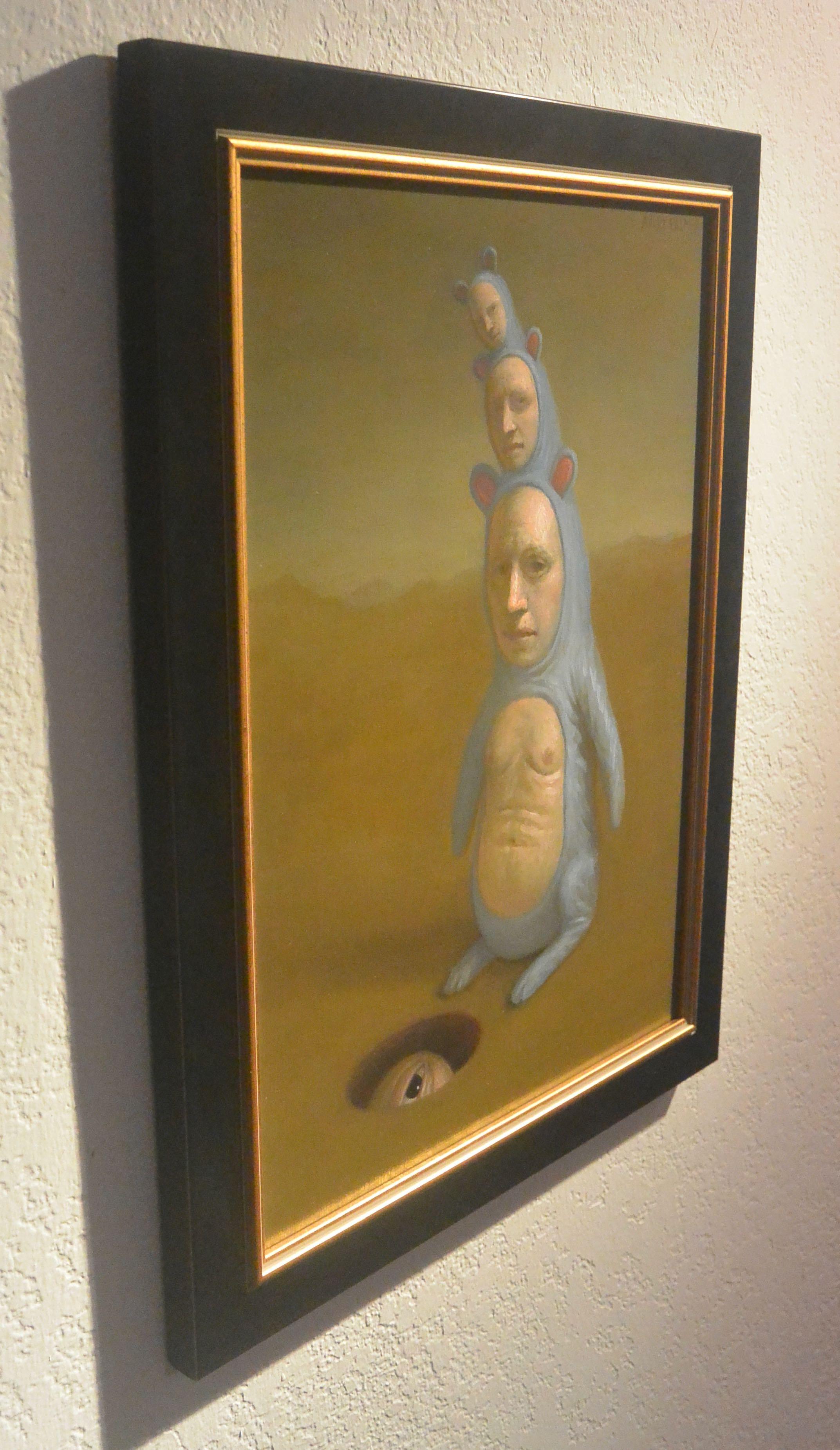 A Peculiar Discovery, Avery Palmer, Ölgemälde, Pop- Surrealistische Figuren auf Reisen im Angebot 2