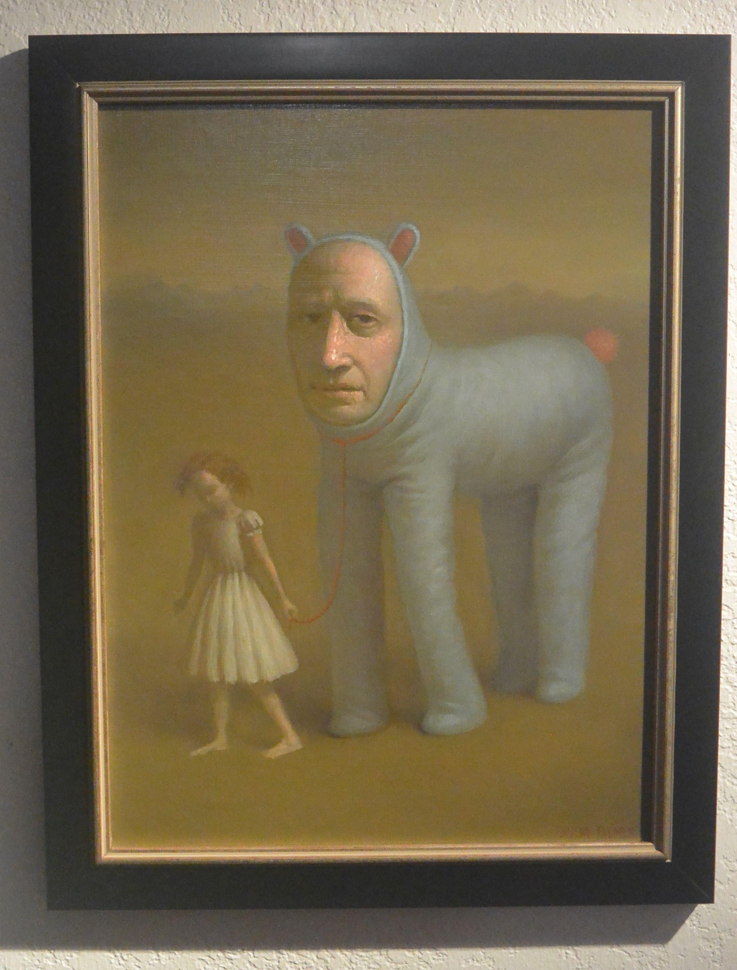 The Improbable Pair, Avery Palmer, Oil painting, pop surreal figures traveling 3