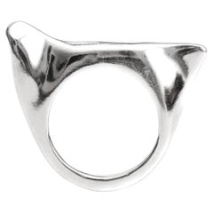 Aves Bubo Thin Ring in Sterling Silver 925 by Elena Najdovska