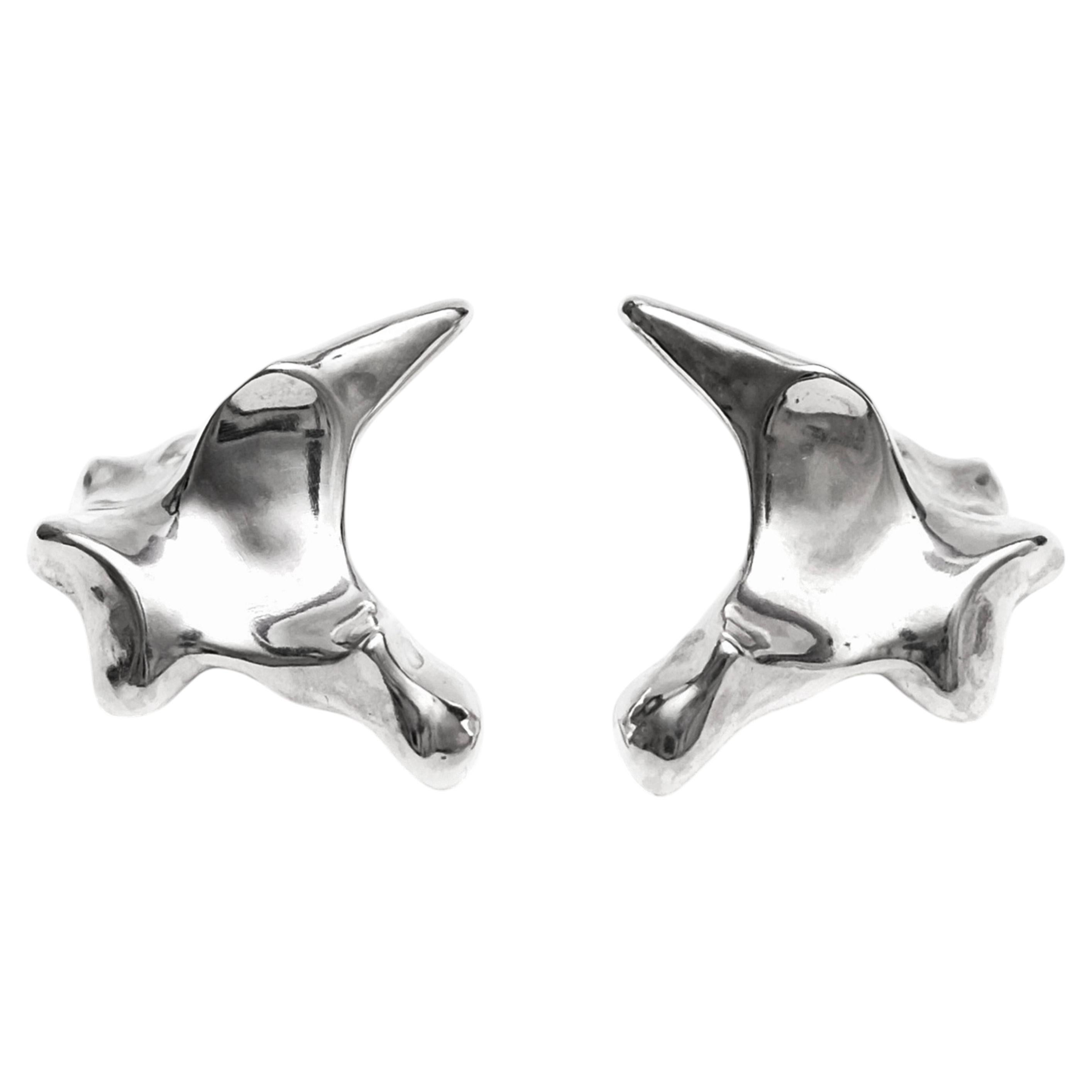 Aves Oxyura Earrings in Sterling Silver 925 by Elena Najdovska