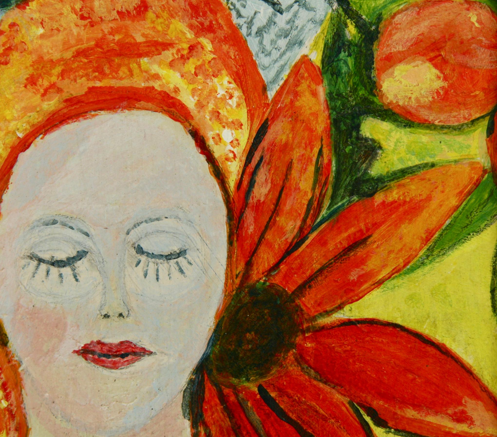 Vintage Tropical Italiano   Mujer  Fantasía Figurativa Años 70 en venta 1