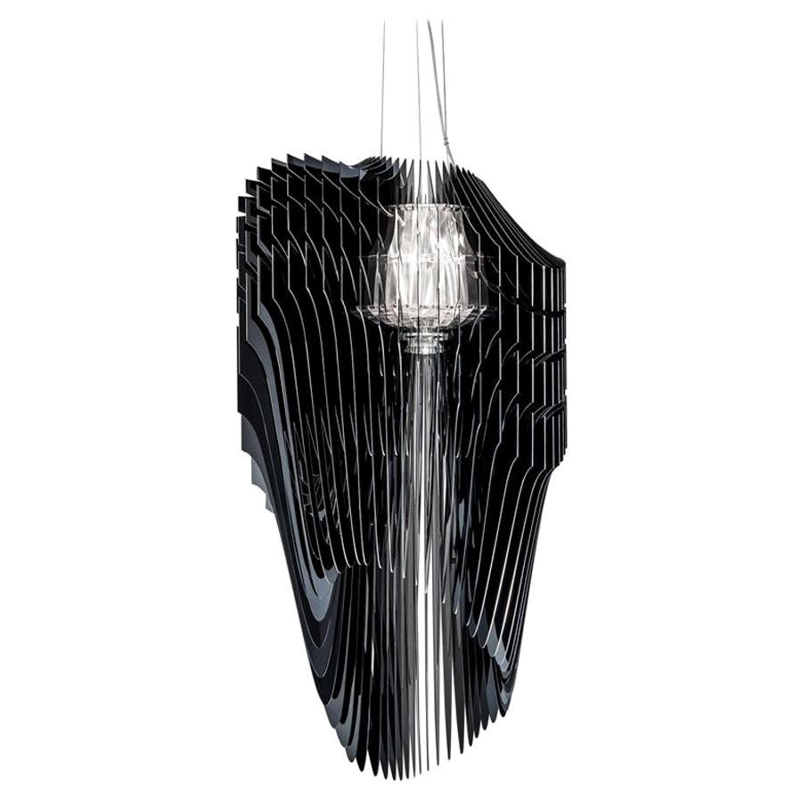 In Stock in Los Angeles, Avia Black Suspension Lamp by Zaha Hadid, Made in Italy