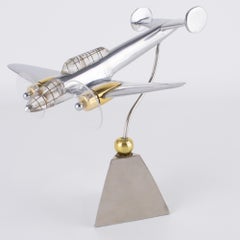 Aviation Aluminum and Brass Airplane Model, Bloch MB174, France circa 1940