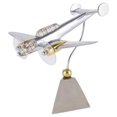 Aviation Aluminum and Brass Airplane Model, Bloch MB174, France circa 1940