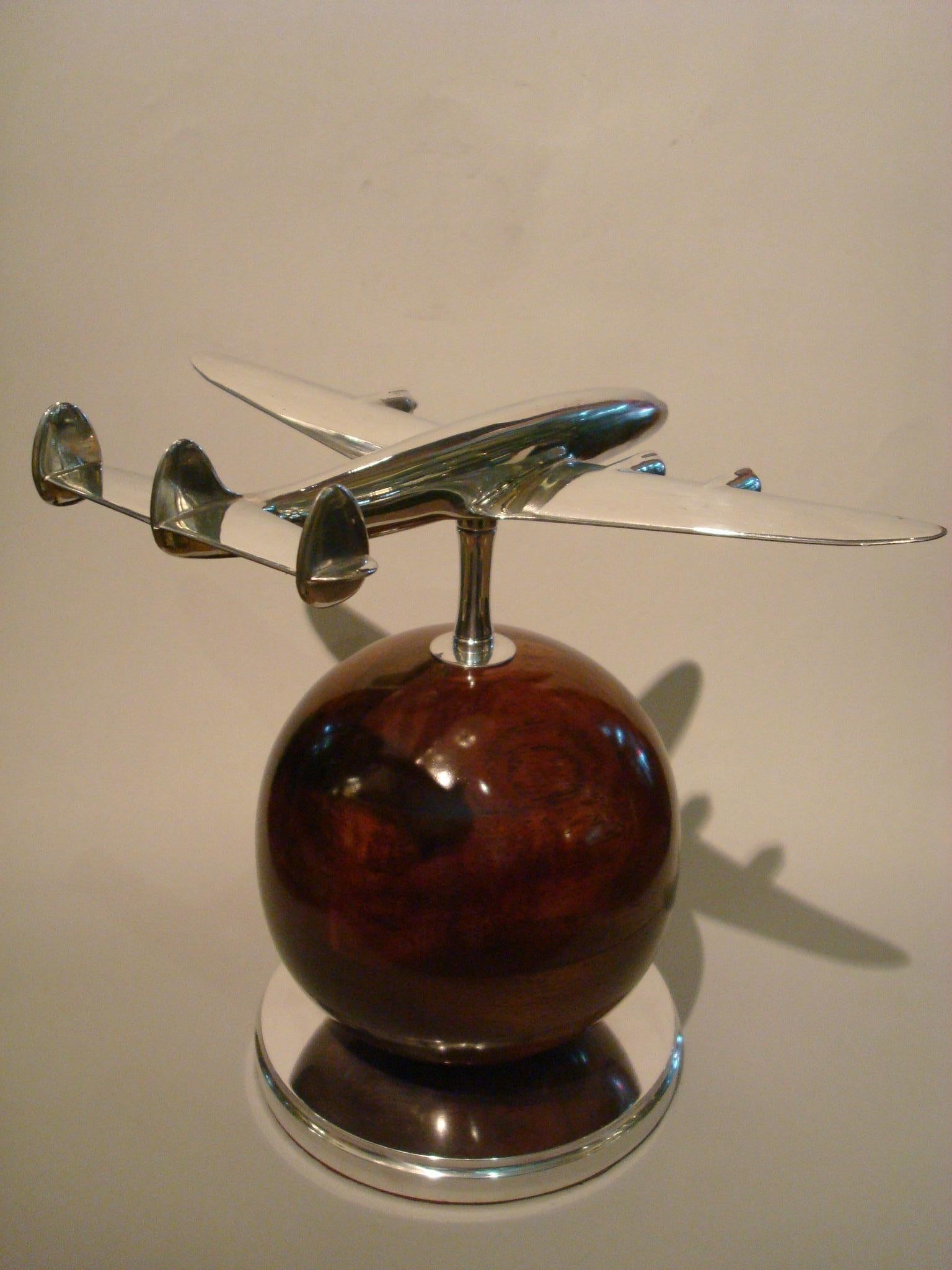 Aluminum Aviation Lockheed Super Constellation Vintage Desk Airplane Model, circa 1950s