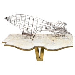 Aviation Metal Art Wire Blimp Airship Zeppelin Sculpture