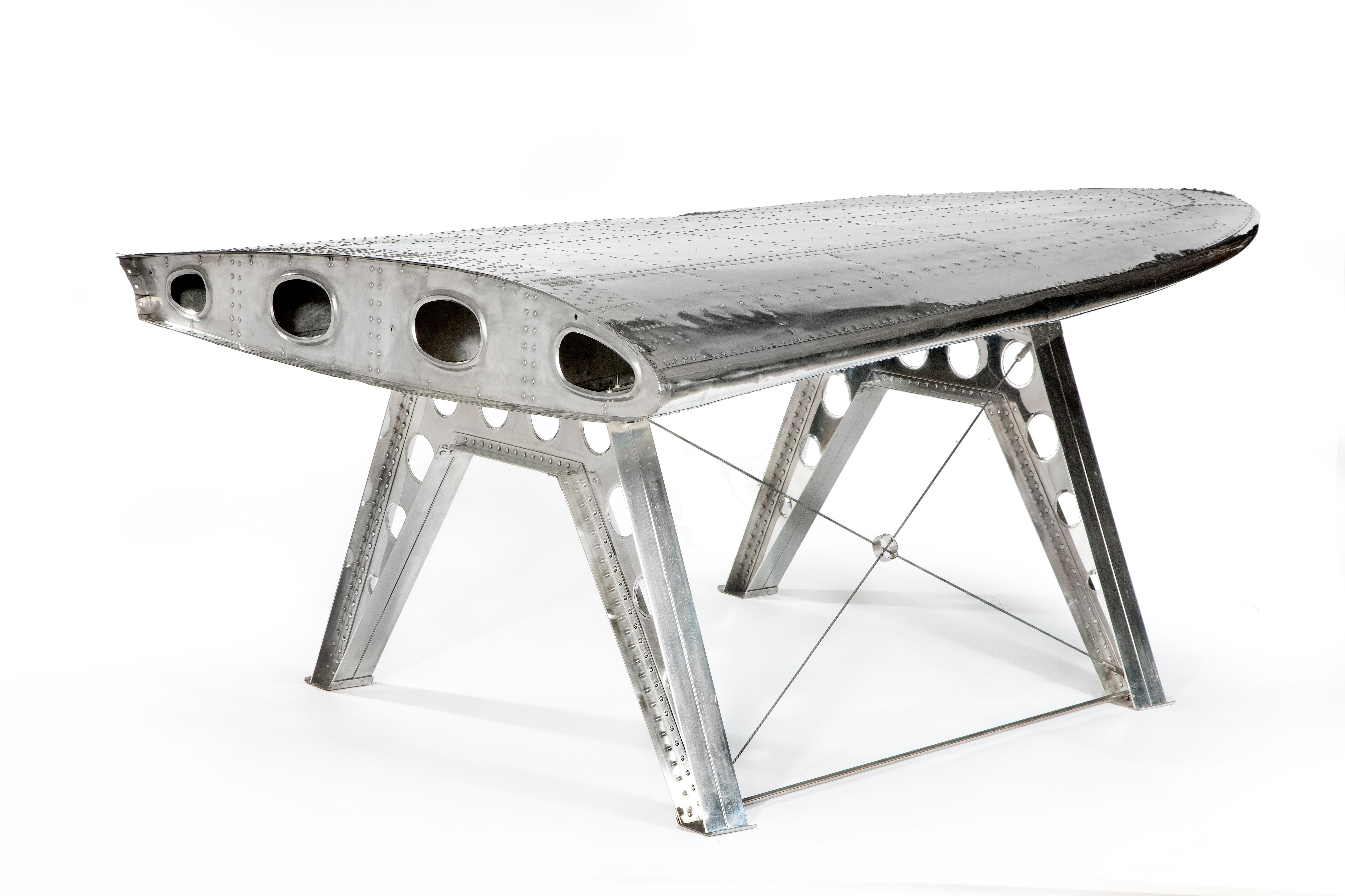 Aviator Dc3 Aeroplane Wing Desk In Aluminium At 1stdibs