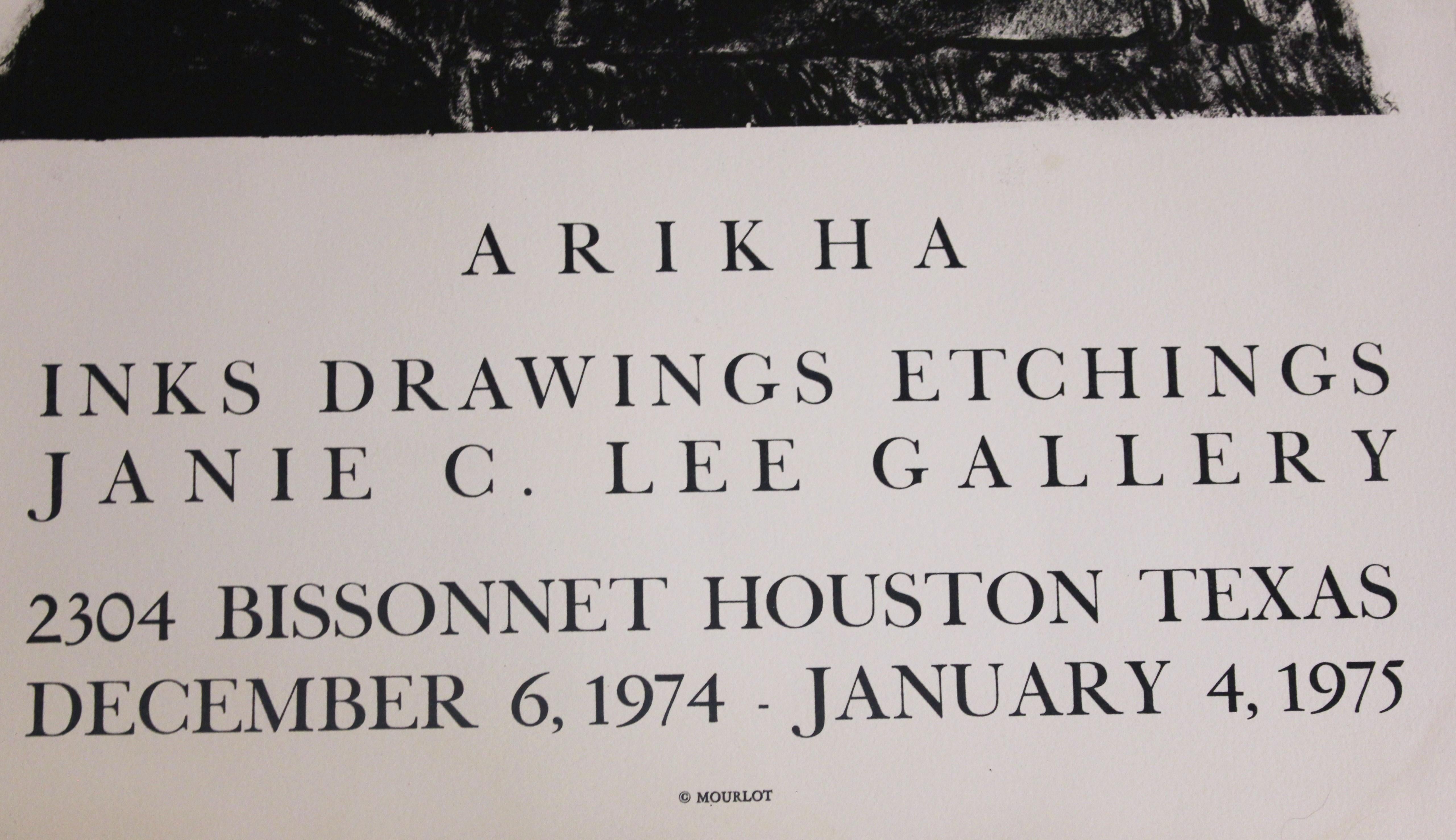 Arikha Ink Drawings Etchings Gallery Poster from Janie C. Lee Gallery - Print by Avigdor Arikha
