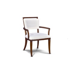 Avignon chair with curved arms and upholstered back