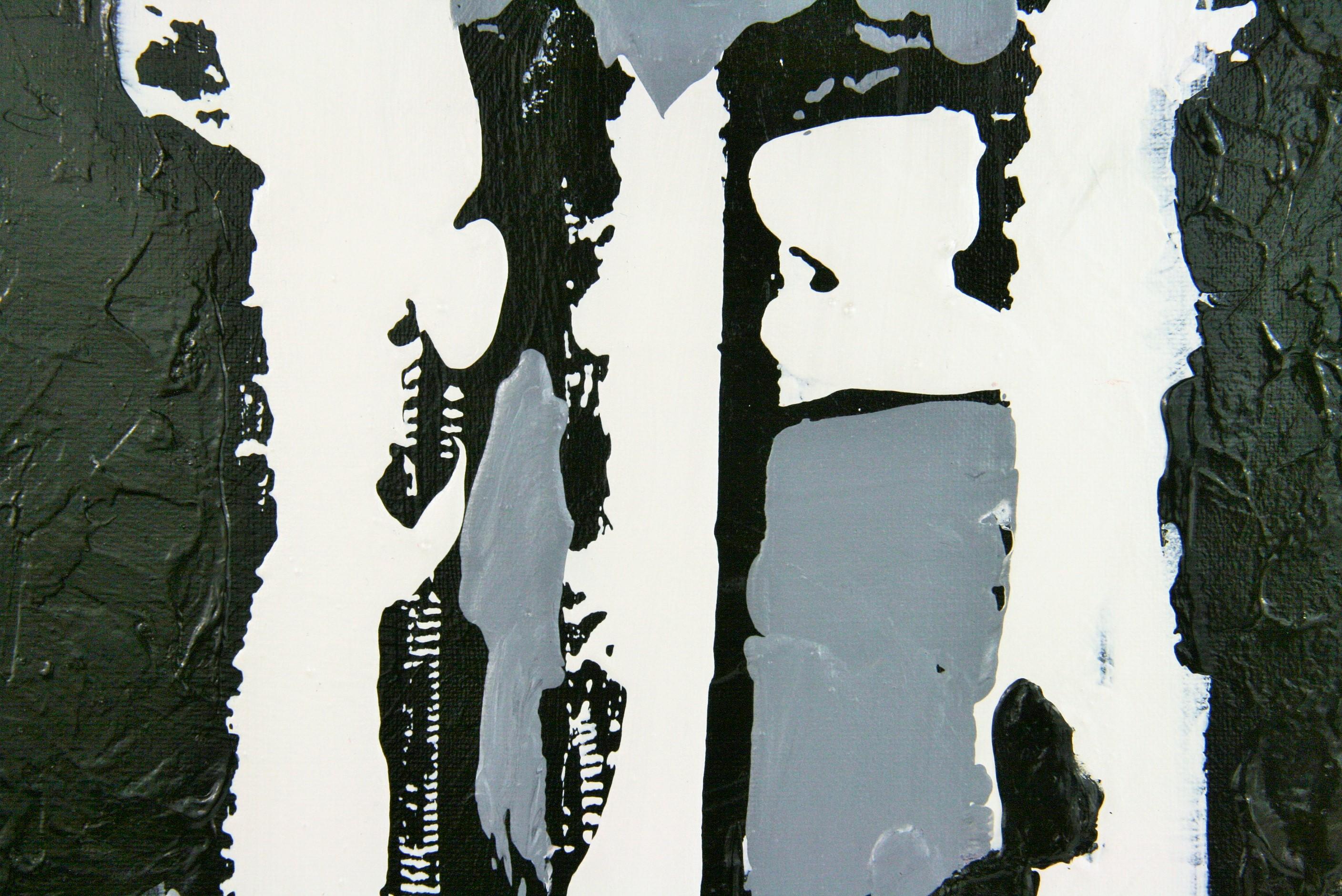 Monocromatico  In bianco e nero  Astratto  Pittura - Abstract Painting Nero di Avil