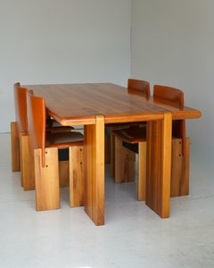 Set da pranzo Avila in noce italiano di Barsacchi & Vegni, Italia anni '70