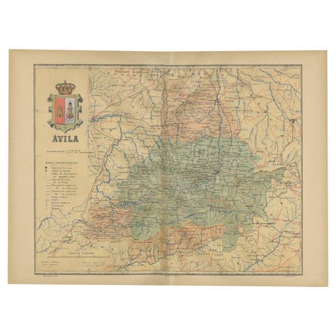 Ávila in a Historical Map of 1902: A Geographic and Administrative Overview