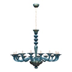 Avio Blue Murano Glass Chandelier