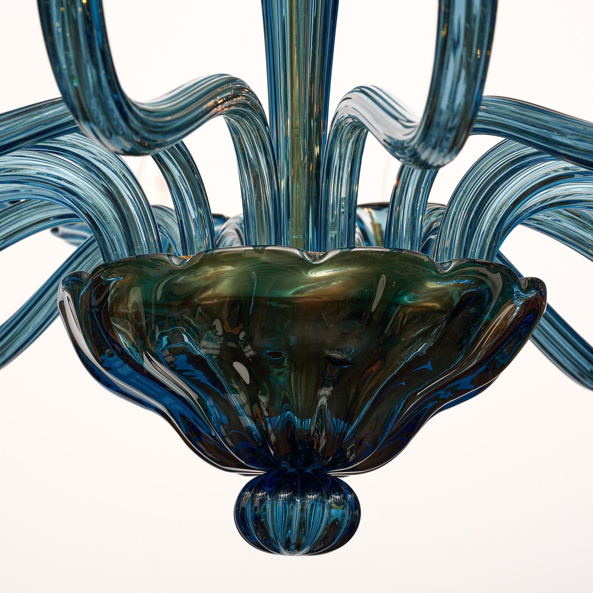 Lampadario in vetro di Murano blu Avio In condizioni Nuovo in vendita a Austin, TX