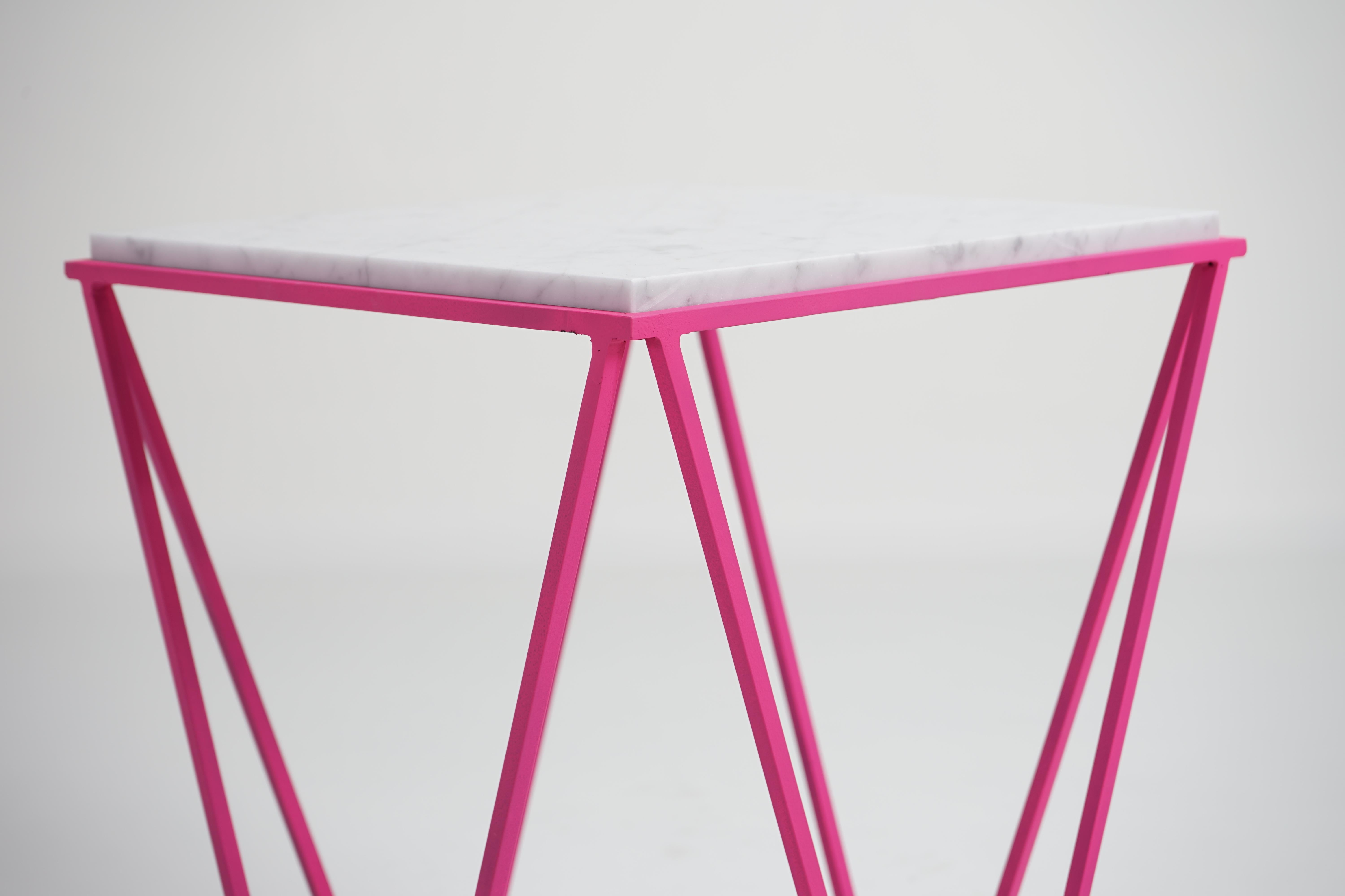 Metalwork Avior, Fuchsia Fluo Side Table For Sale