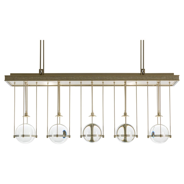 Avior Horizontal Modern Chandelier with Art Deco Vibe For Sale at 1stDibs
