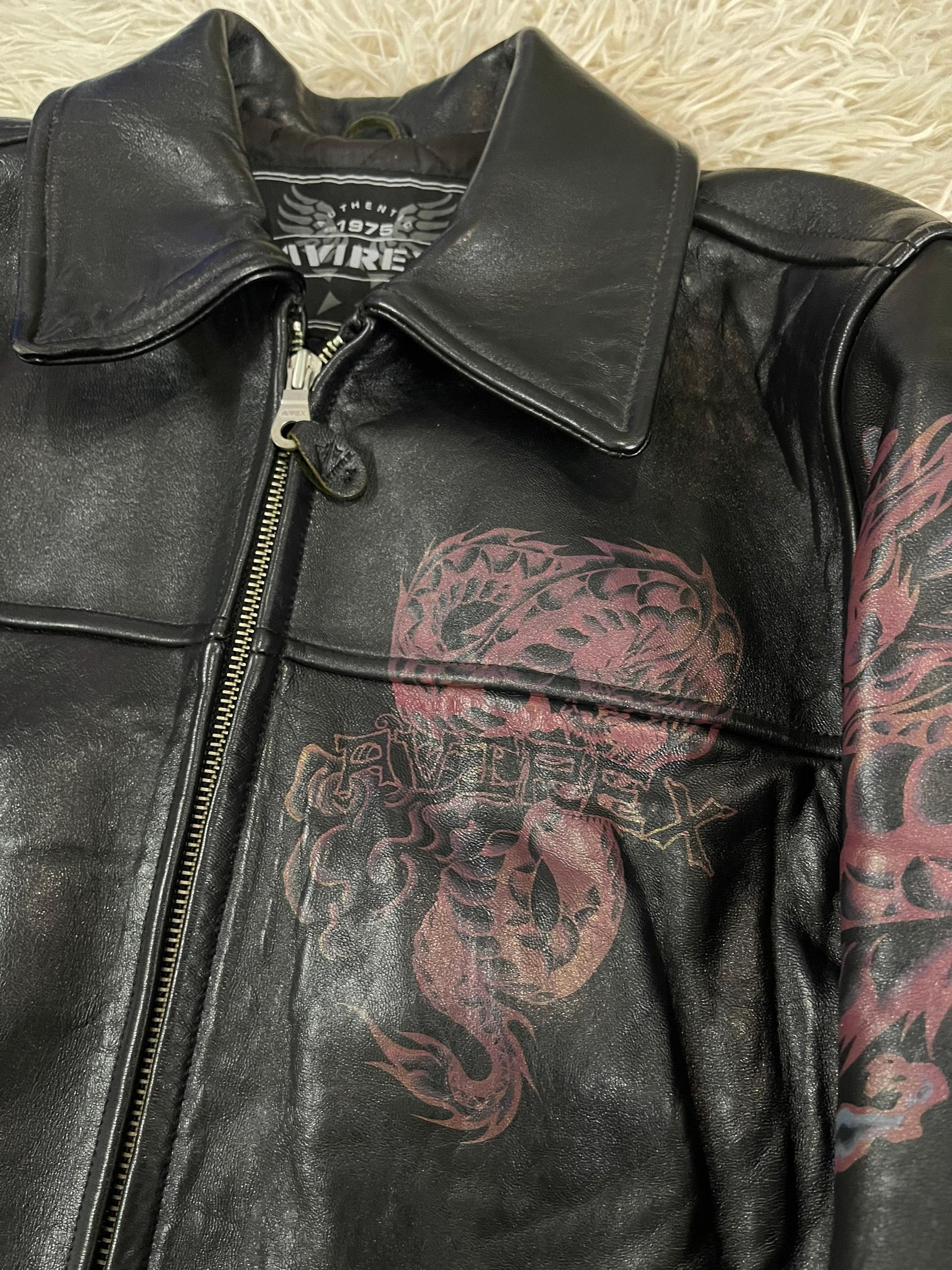 Avirex Limited Edition Hand Painted Dragon Leather Jacket, 3 of 300 For Sale 1