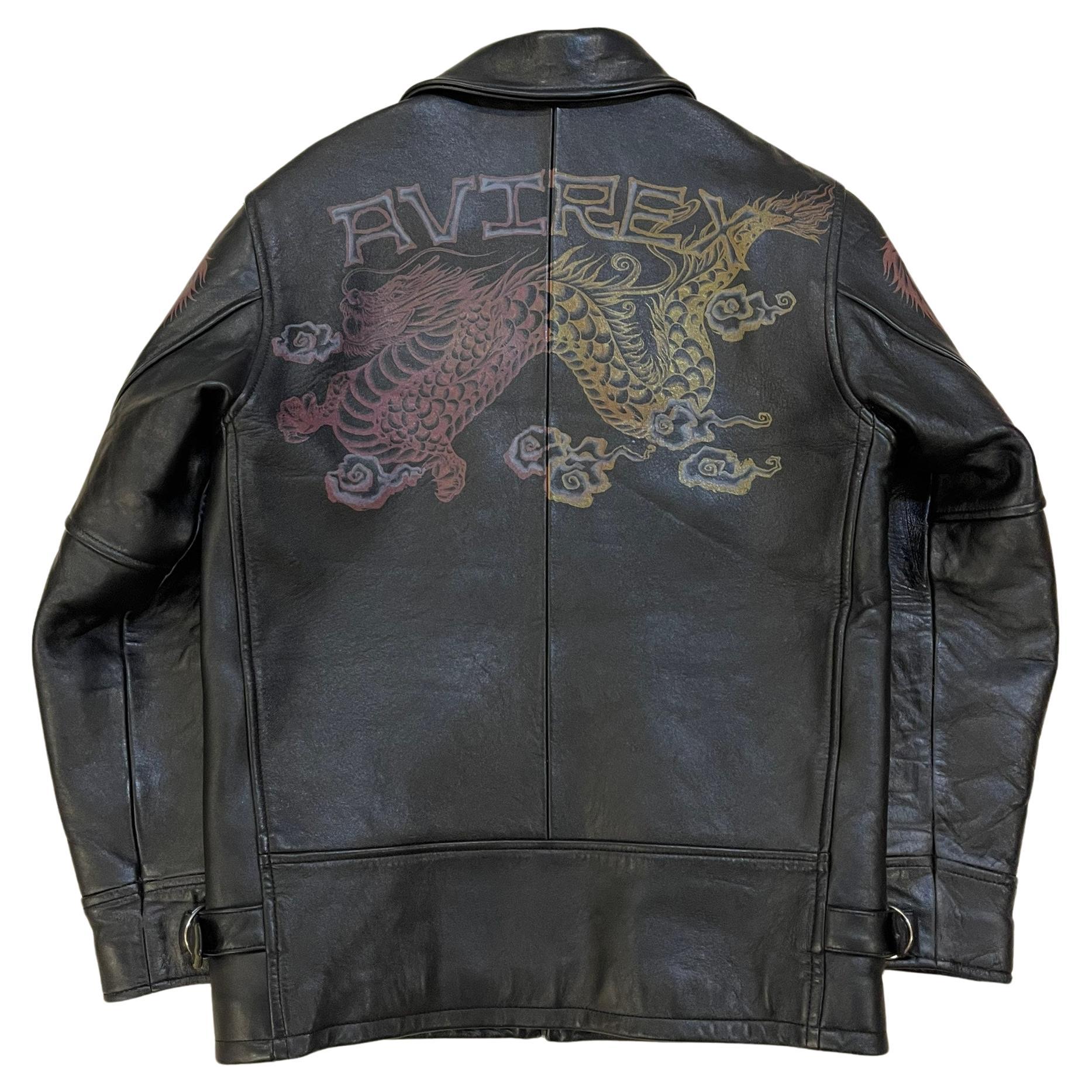 Avirex Limited Edition Hand Painted Dragon Leather Jacket, 3 of 300