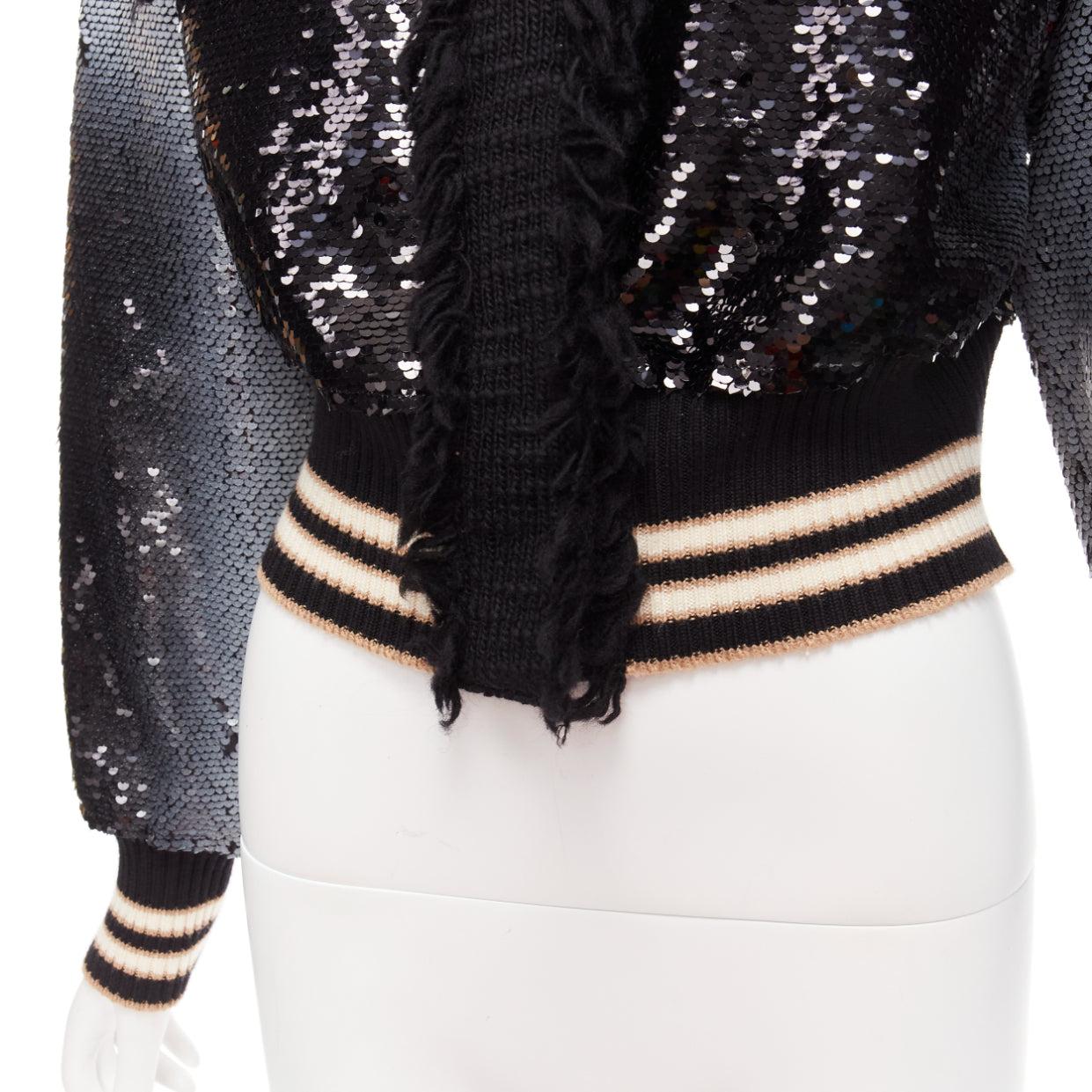 AVIU black white spray paint effect sequins cropped bomber jacket IT38
Reference: AAWC/A00611
Brand: Aviu
Model: IQ3200
Material: Polyester
Color: Black, White
Pattern: Solid
Closure: Snap Buttons
Extra Details: White spray paint effect on sequins.