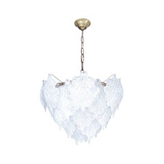 AVMazzega. Hollywood Regency Murano glass leaves chandelier, Italy, 1970s