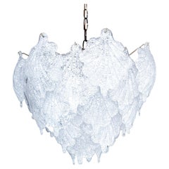 AVMazzega. Hollywood Regency Murano glass leaves chandelier, Italy, 1970s