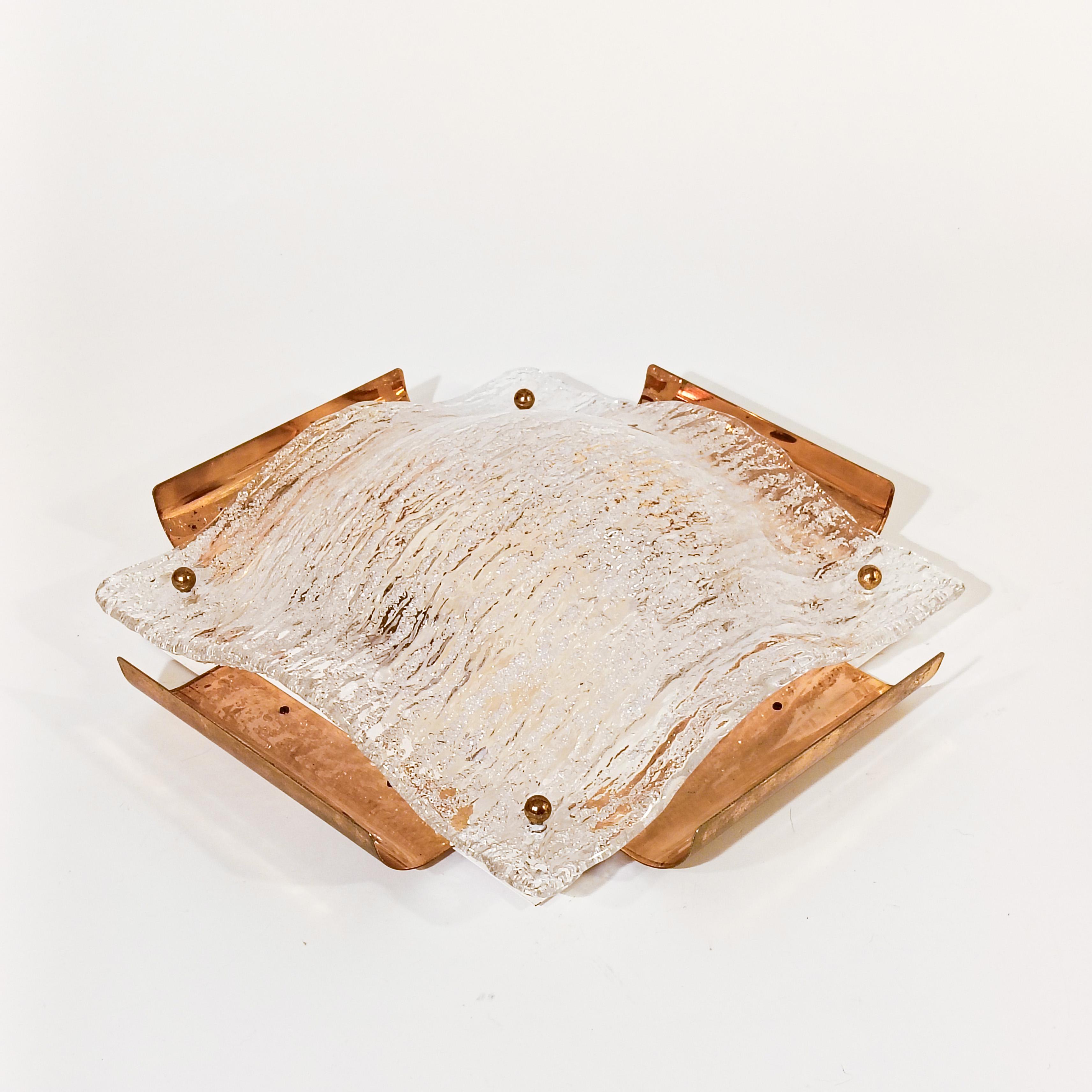 AVMazzega. Hollywood Regency style gilded flush mount, Italy, 1970s For Sale 9