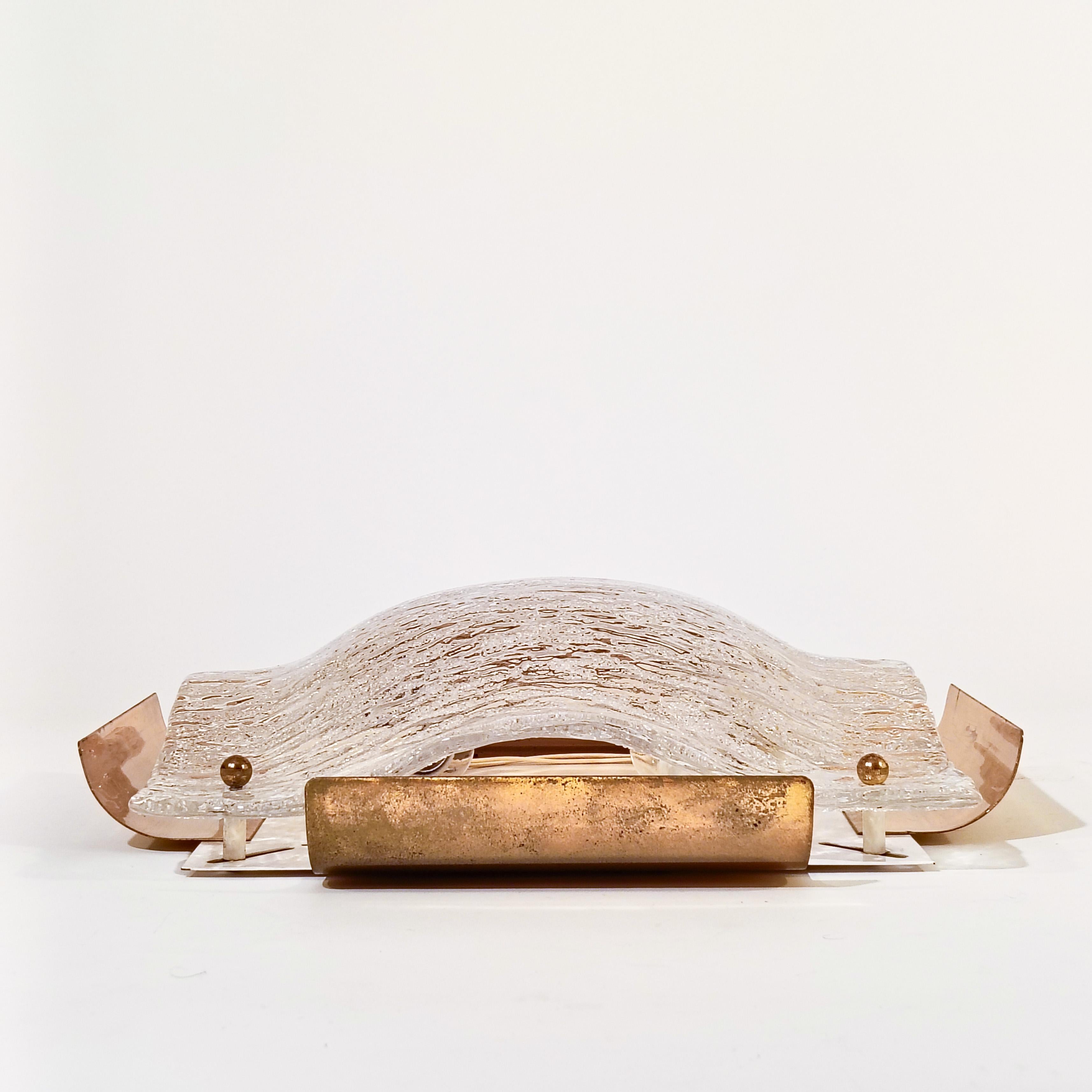 AVMazzega. Hollywood Regency style gilded flush mount, Italy, 1970s For Sale 1