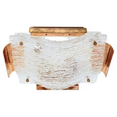 AVMazzega. Hollywood Regency style gilded flush mount, Italy, 1970s