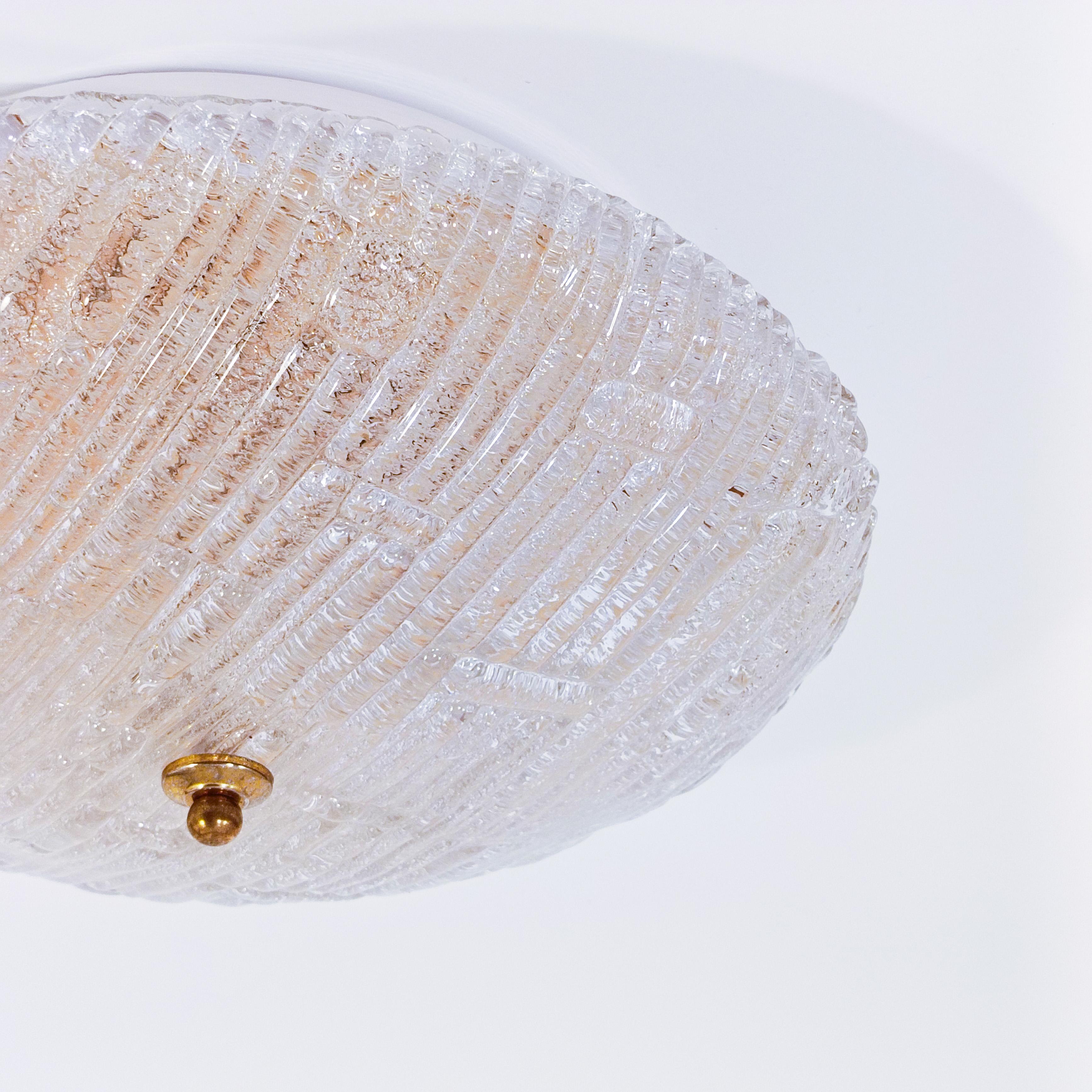 italien AVMazzega. Hollywood Regency style round flush mount, Italy, 1970s en vente
