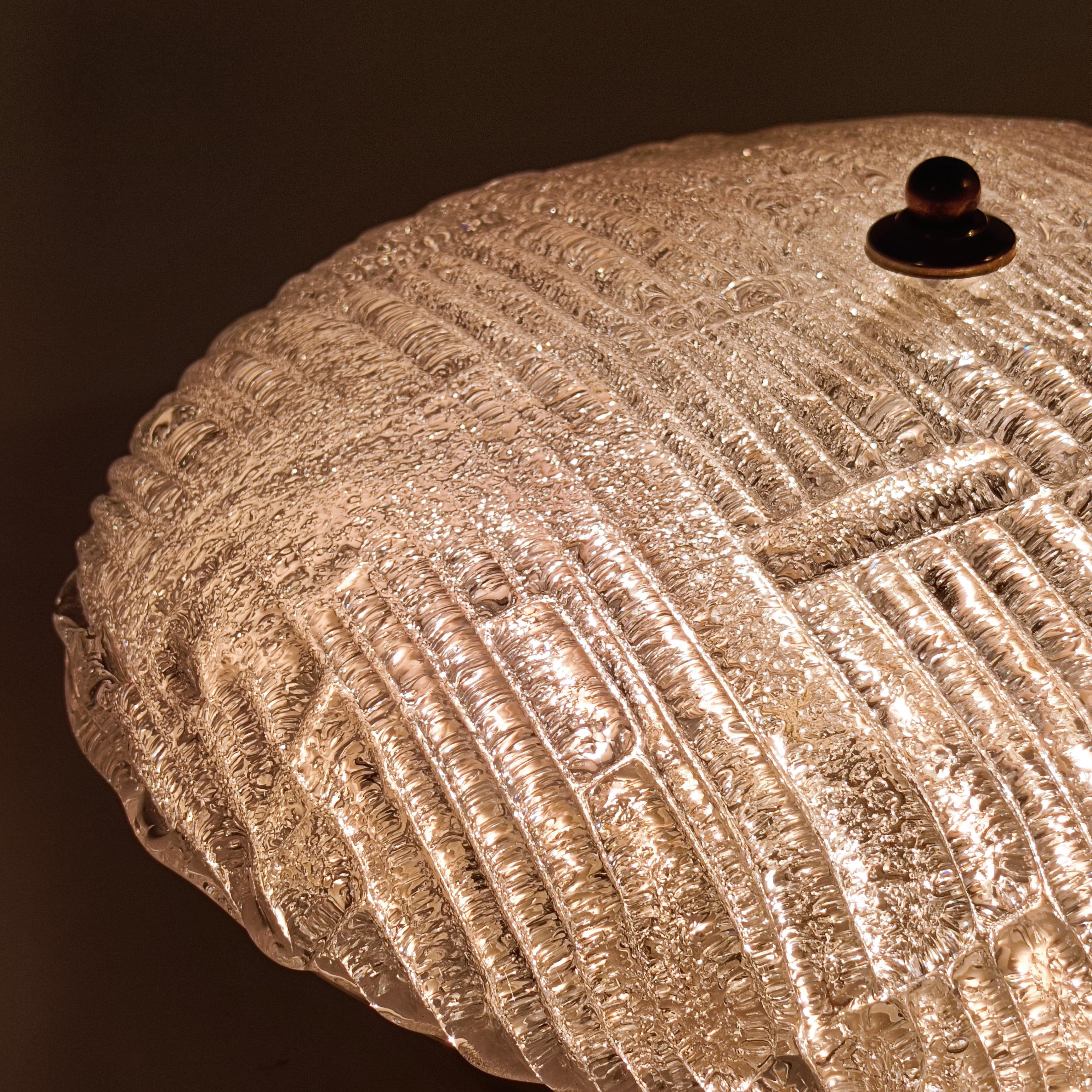 Métal AVMazzega. Hollywood Regency style round flush mount, Italy, 1970s en vente