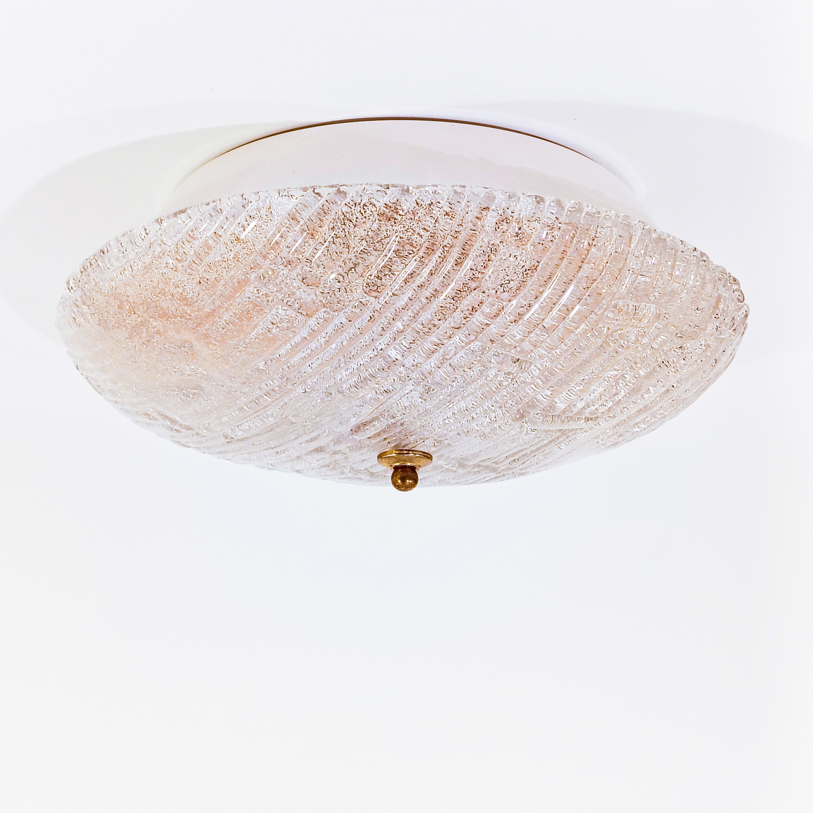 AVMazzega. Hollywood Regency style round flush mount, Italy, 1970s en vente