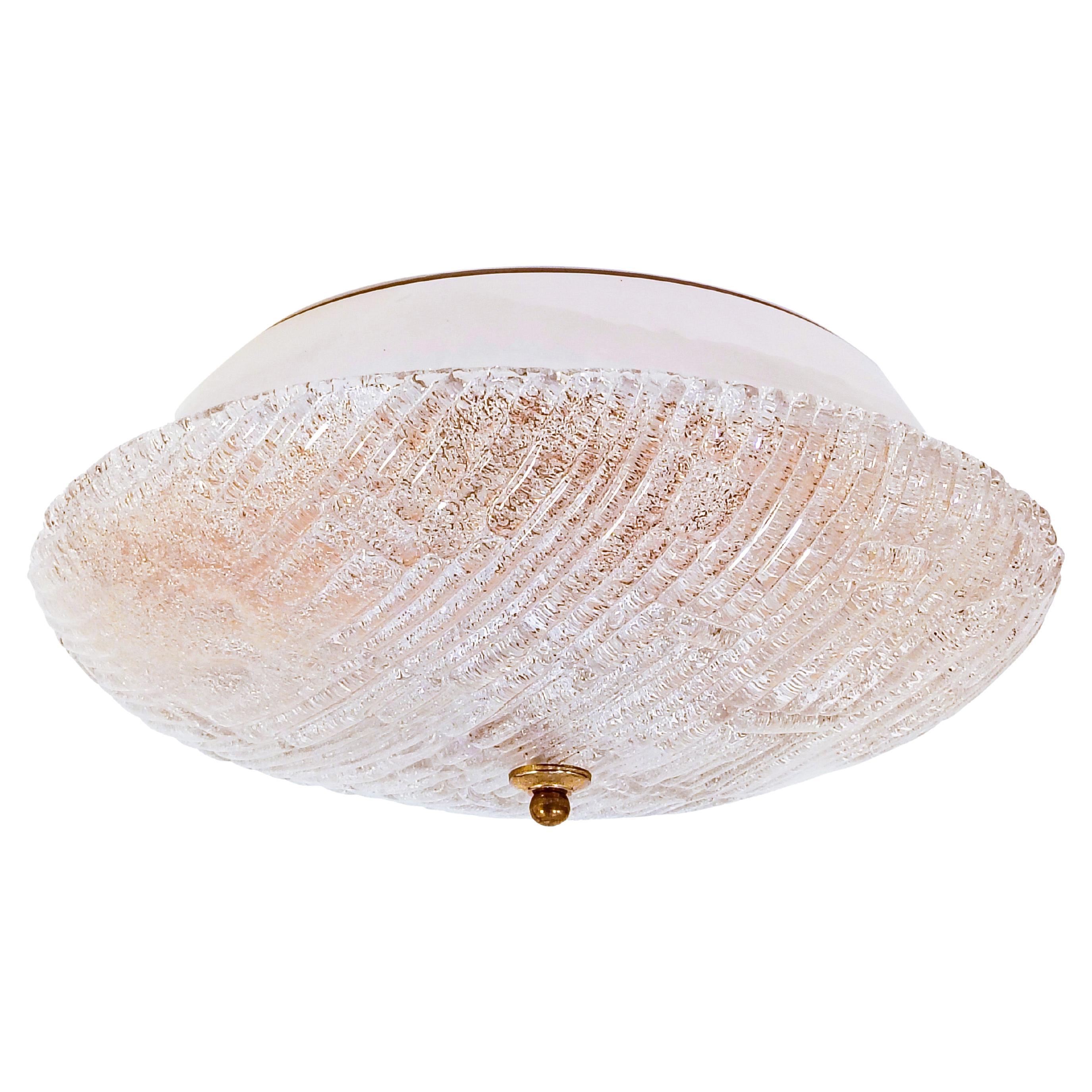 AVMazzega. Hollywood Regency style round flush mount, Italy, 1970s